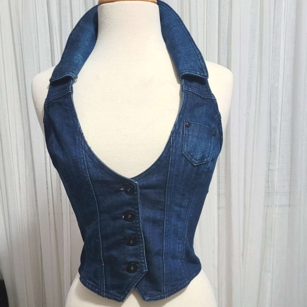 Guess Denim Vest with detachable hood